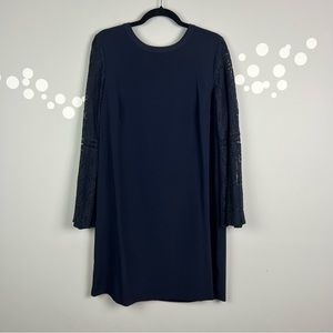 Loft Lace Bell Flare Sleeve Shift Dress Size 12